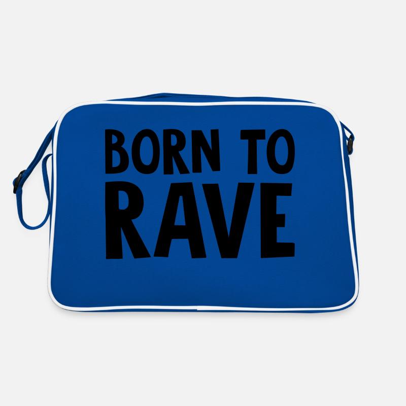 born to rave - Retro Bag - blue/white