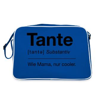 Tante - Retro Tasche - Blau/Weiß - Hinten