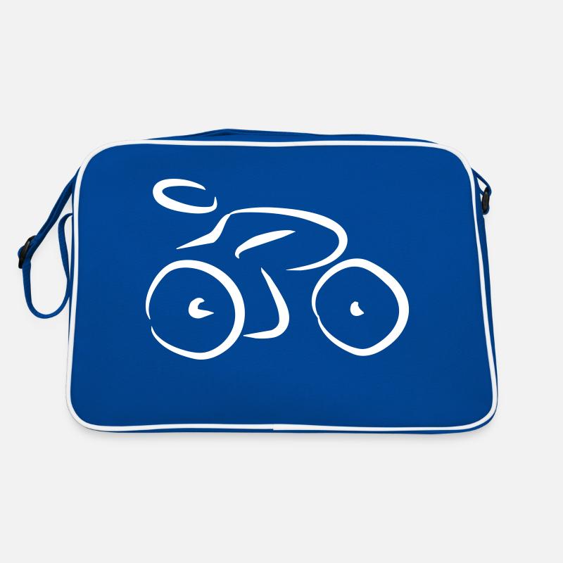 Fahrrad - Retro Tasche - Blau/Weiß