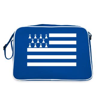 Bretagne - Retro Tasche - Blau/Weiß - Hinten
