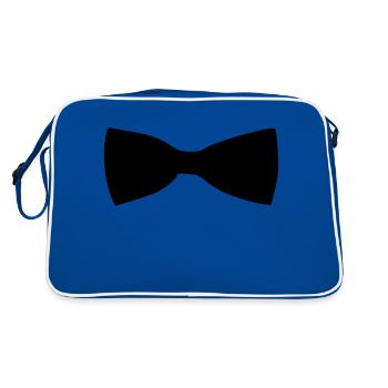 Fliege - Retro Tasche - Blau/Weiß - Hinten