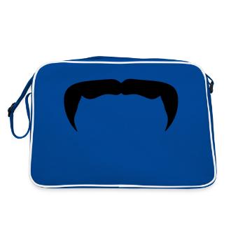 hipster mustache mustache beard beard12 - Retro Bag - blue/white - Back
