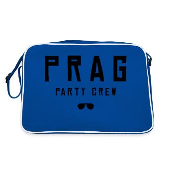 prag party crew cool - Retro Tasche - Blau/Weiß - Hinten