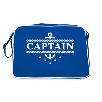 Captain - Retro Tasche - Blau/Weiß - Hinten