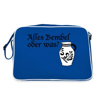 Alles Bembel oder was? #FrankfurtLiebe #FFM #069 - Retro Tasche - Blau/Weiß - Hinten