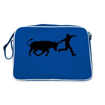 course camarguaise landaise taureau - Sac Retro - bleu/blanc - Dos