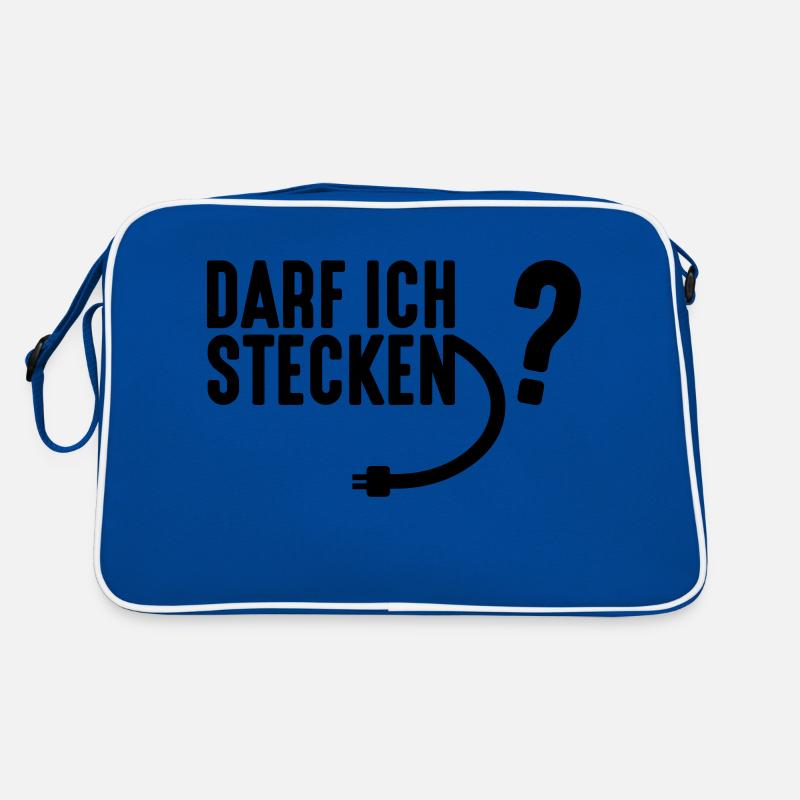 Darf Ich Stecken? - Retro Tasche - Blau/Weiß