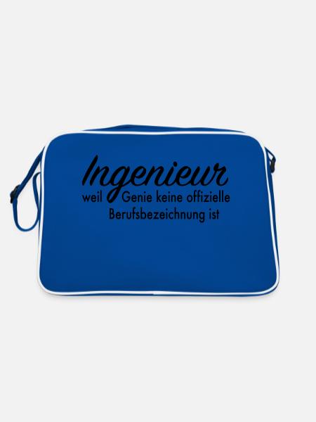 Ingenieur - Retro Tasche - Blau/Weiß