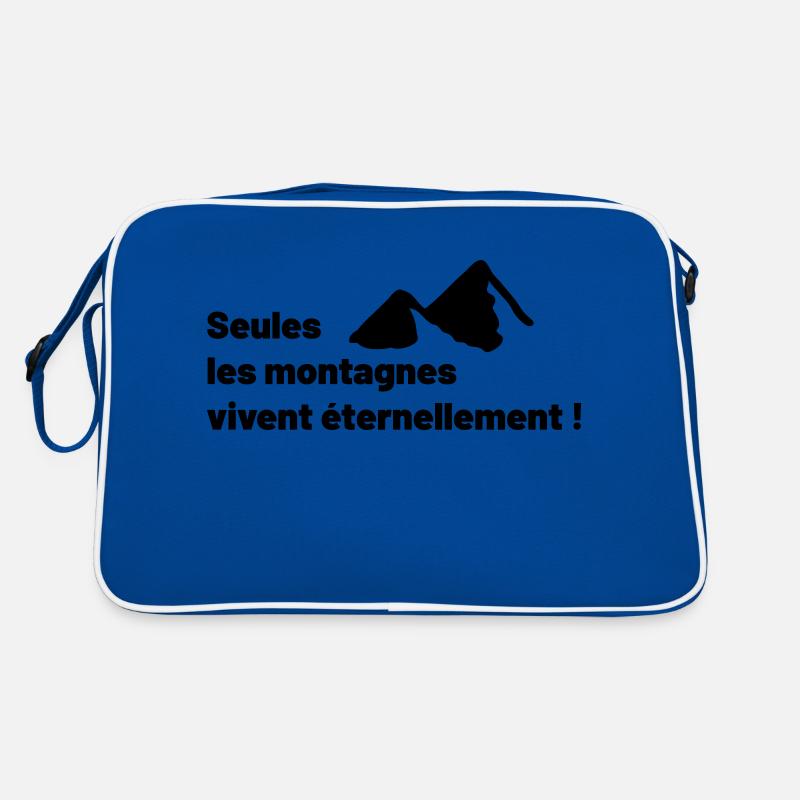 Seules les montagnes vivent éternellement ! - Sac Retro - bleu/blanc