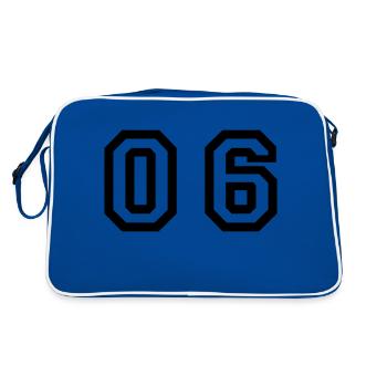 number - 06 - zero six - Retro Bag - blue/white - Back