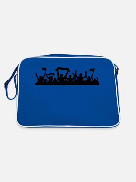 Fans Jubel Fahnen - Retro Tasche - Blau/Weiß - Hinten