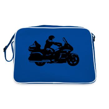 dessin moto Goldwing Gt - Sac Retro - bleu/blanc - Dos