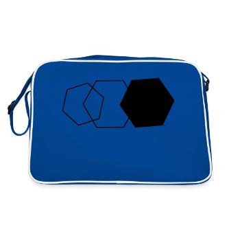 polygones - Retro Tasche - Blau/Weiß - Hinten