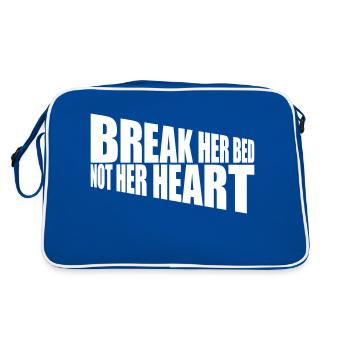 break her bed Zitat - Retro Tasche - Blau/Weiß - Hinten