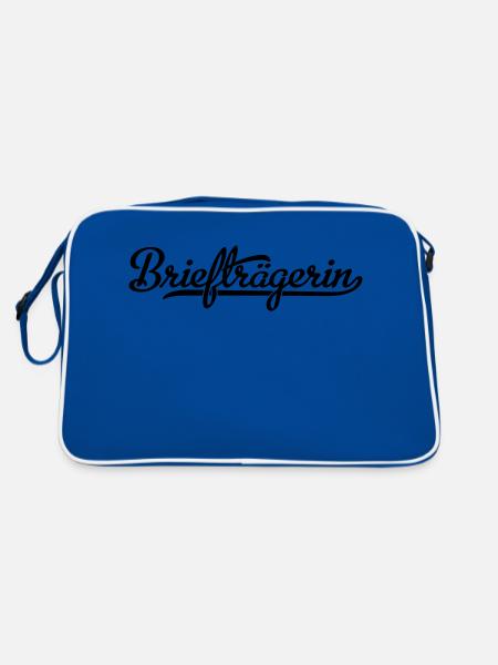 Briefträgerin - Retro Tasche - Blau/Weiß