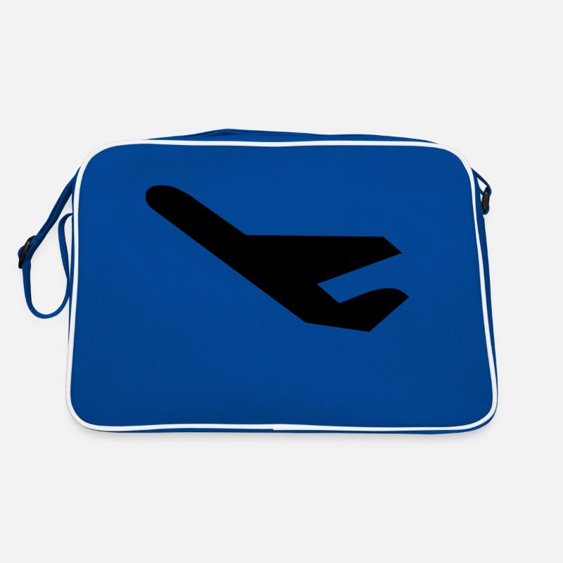 flugzeug - Retro Tasche - Blau/Weiß
