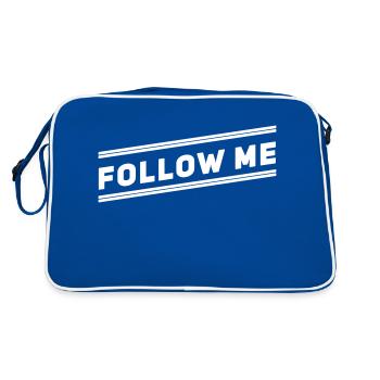 suivre me-suivre moi-amusant-funny-drôle - Sac Retro - bleu/blanc - Dos