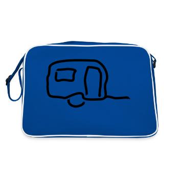 wohnwagen Umriss 2 - Retro Tasche - Blau/Weiß - Hinten