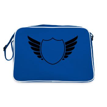 wappen shield - Retro Tasche - Blau/Weiß - Hinten