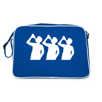 Silhouette 3 Friends Bière - Sac Retro - bleu/blanc - Dos