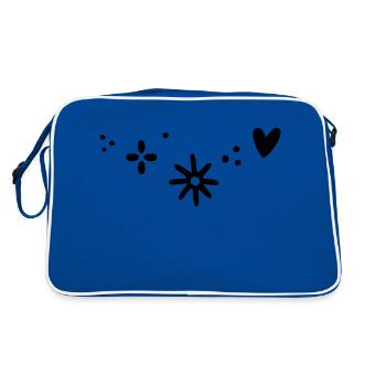 Heart Star Pattern - Retro Bag - blue/white - Back