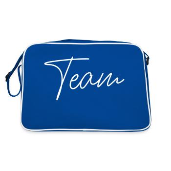 team - Retro Tasche - Blau/Weiß - Hinten