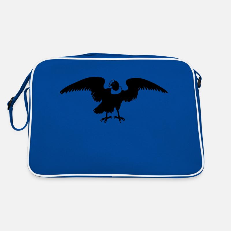 dessin condor des Andes colombie - Sac Retro - bleu/blanc