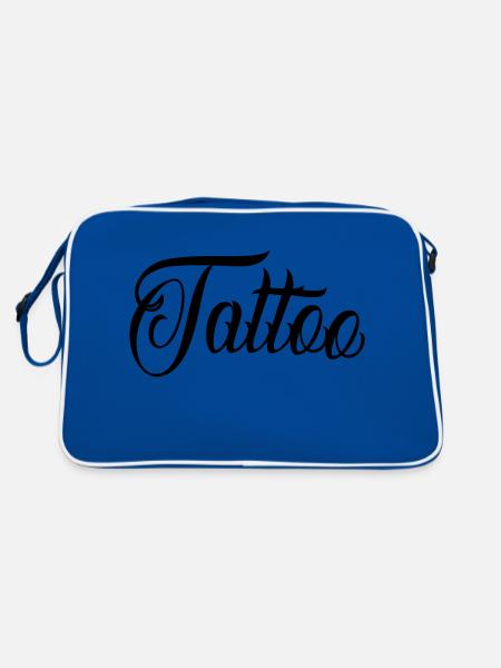 Tattoo - Retro Tasche - Blau/Weiß - Hinten
