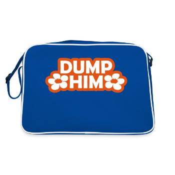 dump him Zitat Logo - Retro Tasche - Blau/Weiß - Hinten