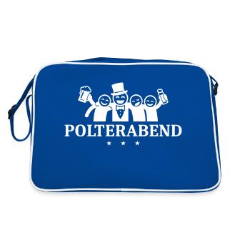 Polterabend Junggesellen - Retro Tasche - Blau/Weiß - Hinten
