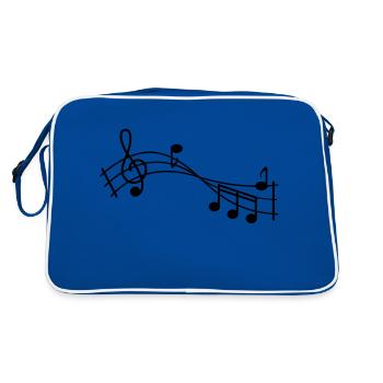 music note - Retro Bag - blue/white - Back