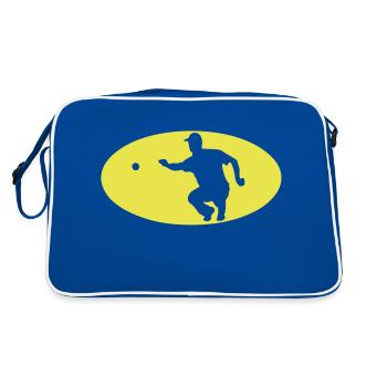 petanque boule logo bat - Sac Retro - bleu/blanc - Dos