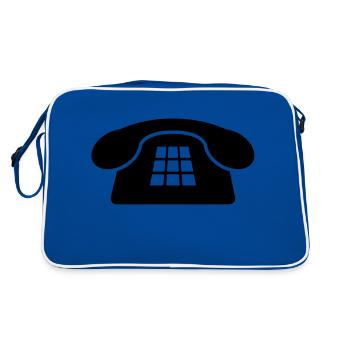 Old Phone - Retro Bag - blue/white - Back