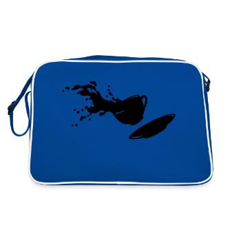 fliegende Tasse - Retro Tasche - Blau/Weiß - Hinten