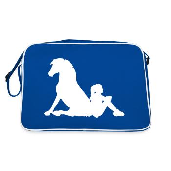 wahre Freundschaft - Retro Tasche - Blau/Weiß - Hinten