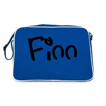 finn - Retro Tasche - Blau/Weiß - Hinten