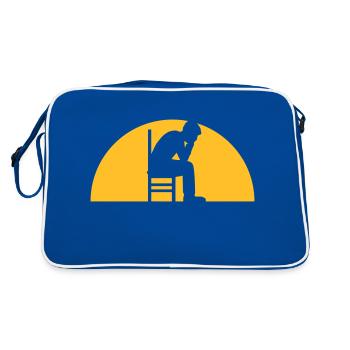 Sun depression man - Retro Bag - blue/white - Back