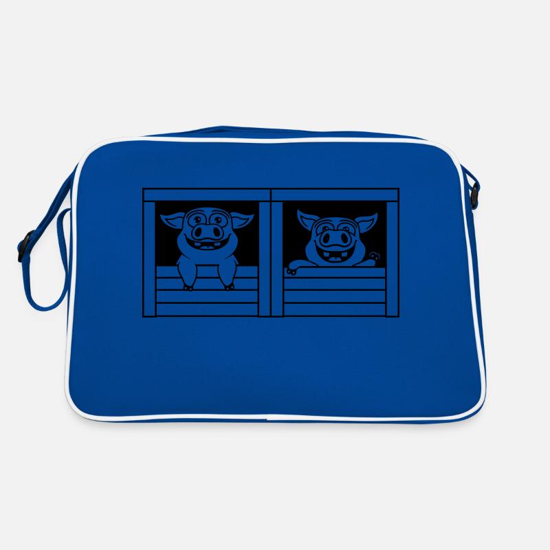 Team 2 Stall Schweine Retro Tasche