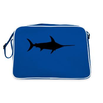 Espadon poisson océan dauphin - Sac Retro - bleu/blanc - Dos