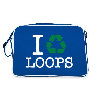 I Recycle Loops - Retro Bag - blue/white - Back