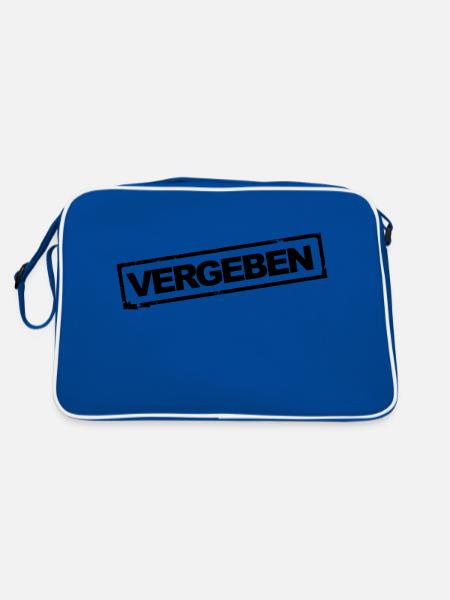 Vergeben - Retro Tasche - Blau/Weiß - Hinten