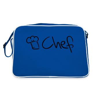 chef_koch___f1 - Sac Retro - bleu/blanc - Dos