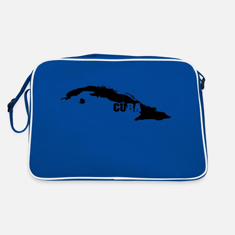Cuba (ID:002004) - Retro Tasche - Blau/Weiß