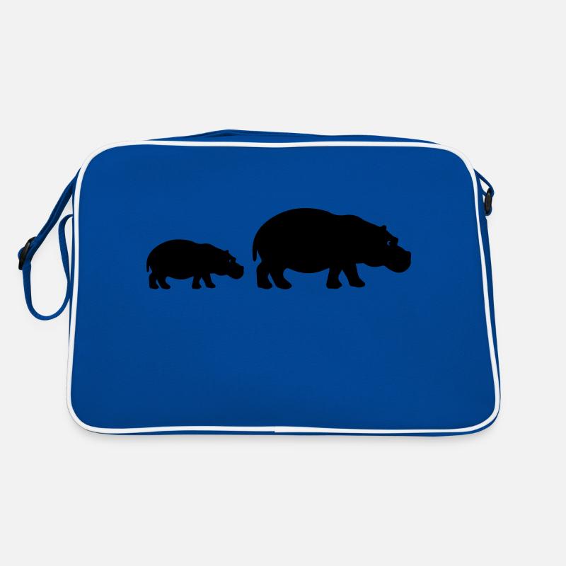 nilpferde silhouette Retro Tasche