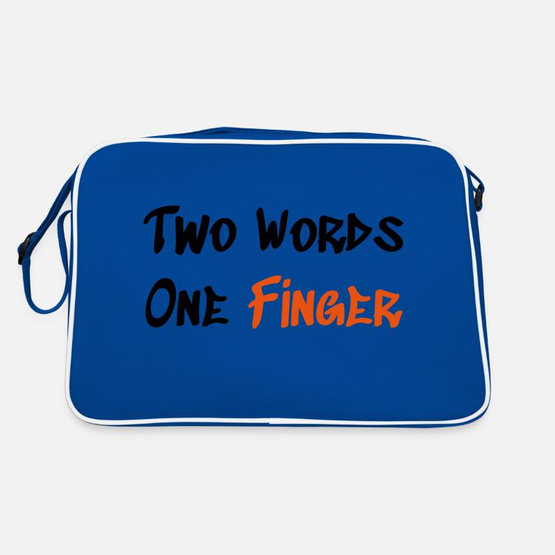 Two Words One Finger - Retro Bag - blue/white