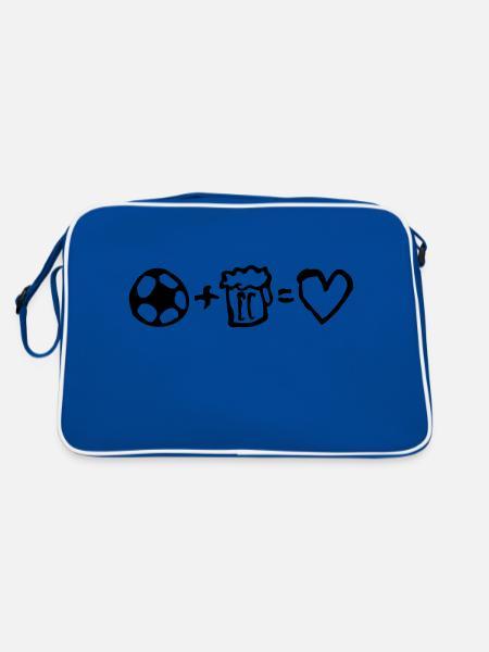 football+beer=love - Retro Bag - blue/white - Back