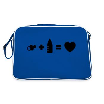 schnuller_flasche_love__f1 - Retro Tasche - Blau/Weiß - Hinten