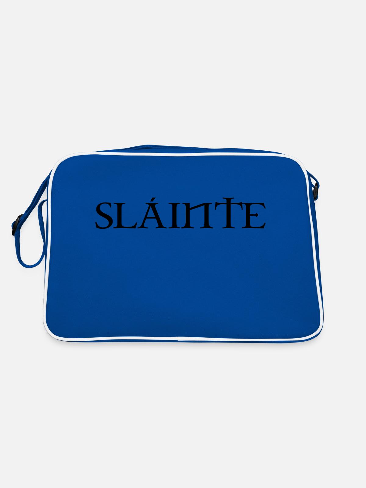 Slainte text uk - Retro Bag - blue/white - Back