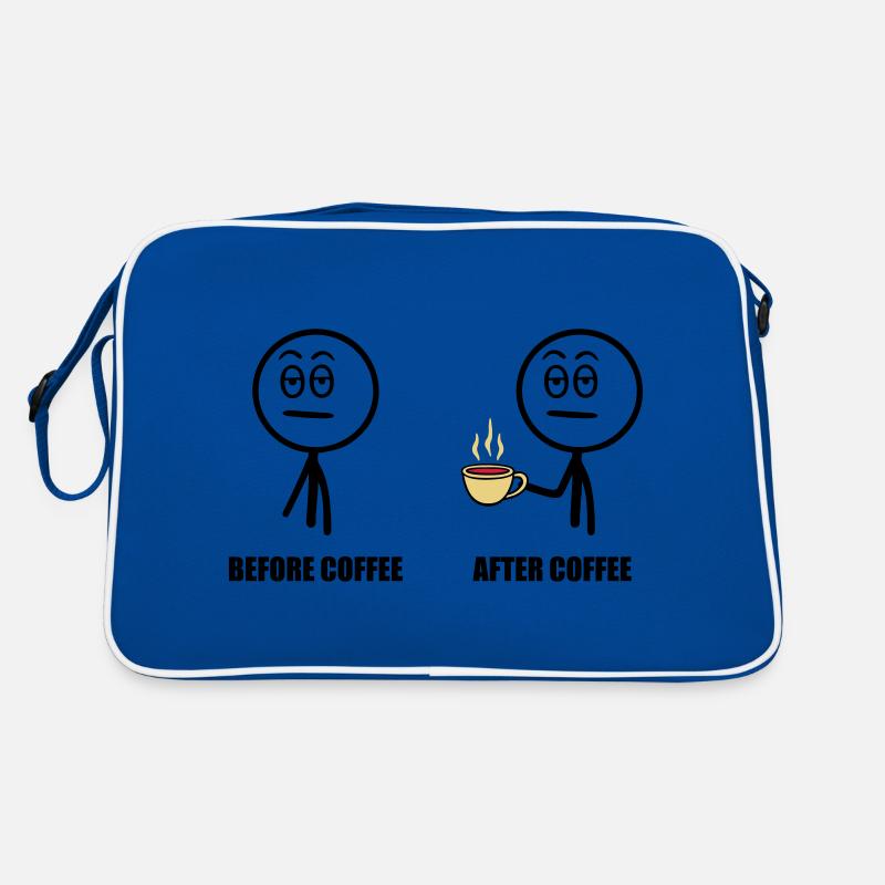 Morgenmuffe Emojil: vor Kaffee, nach Kaffee Retro Tasche