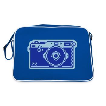8bit pixel retro fotoapparat - Retro Tasche - Blau/Weiß - Hinten
